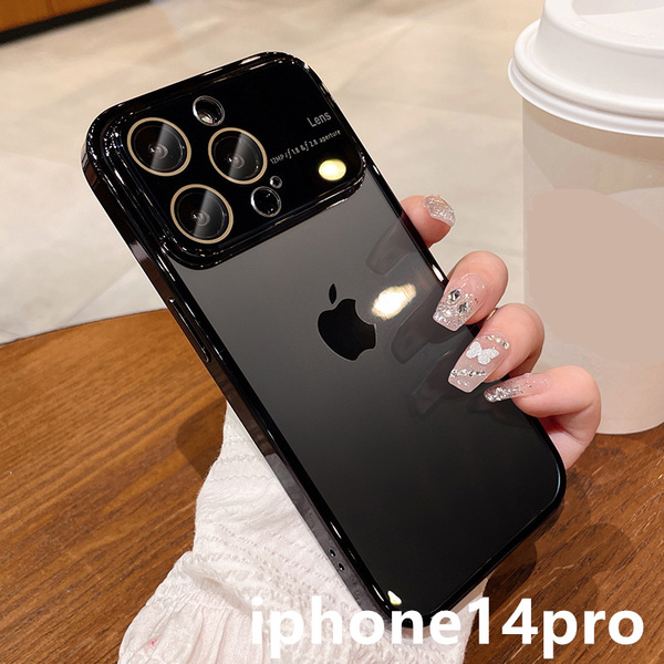 iphone14proケース カーバー TPU 可愛い　お洒落　 指紋防止 軽量 耐衝撃 ブラック1