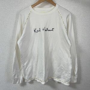 karl helmut カールヘルム スウェット 長袖 トレーナー オフホワイト 白 ロゴ 古着　メンズ　M