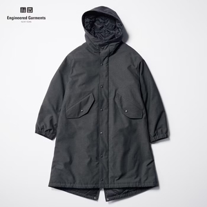 ユニクロ アンド エンジニアド ガーメンツ PUFFTECH Hooded Coat (ヒートテック) コート(DARK GRAY/ダークグレイ) 米国M/日本L