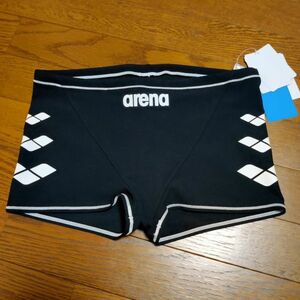 【arena】アリーナ ショートボックス 黒×白/サイズO 練習用 競泳水着 競パン
