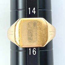 【Vintage】シグネットリング ９金 Gold ゴールド 375 9ct 英国 イギリス製 MADE IN UK 15号 3.6g_画像1