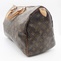 C23-363 LOUIS VUITTON ルイ・ヴィトン M41524 スピーディ35 モノグラム ボストンバッグ ブラウン PVC レザー 中古 ※ファスナープル千切れ_画像3