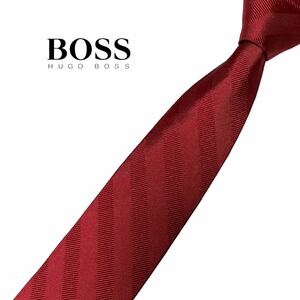 HUGO BOSS necktie a little thin reji men taru pattern stripe pattern Hugo Boss USED used m434