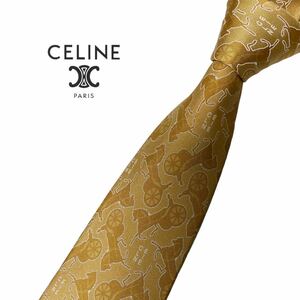 CELINE necktie Logo Mark pattern total pattern Celine USED used m444