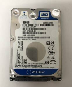 ★7mm★　WD WesternDigital 2.5インチSATA 320 GB 5400 RPM ハードディスク・ 中古品・ 正常品 1台 