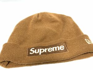 シュプリーム supreme ニューエラ New Era ビーニー ブラウン系　ボックスロゴ ニット帽 帽子　送料185円　茶色