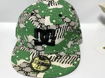 NEW ERA ニューエラ DC SHOES 59 FIFTY キャップ 帽子 ベースボールキャップ スケボー ストリート グリーン×ホワイト 7 3/8 59㎝_画像1