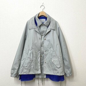 【定価9.4万円】kolor カラー ナイロンタフタスリーレイヤー コーチジャケット 3 グレー レイヤード