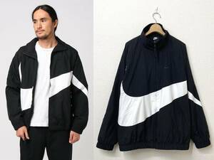  【21SS 定価1.4万円】NIKE ナイキ HBR STMT WOVEN JACKET ビッグ スウッシュ ウーブンジャケット XL ブラック 黒 ナイロンジャケット