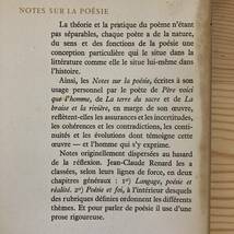【仏語洋書】NOTES SUR LA POESIE / ジャン＝クロード・ルナール Jean-Claude Renard（著）_画像2