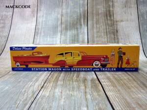 【y5027】送料300円～◆復刻40's&50s'STATION WAGON WITH SPEEDBOAT & TRAILER/Binary Art's Corp◆検ビンテージ世田谷ハーレークラシック