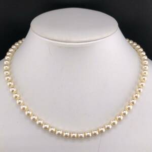 E11-0723 アコヤパールネックレス 6.0mm~6.5mm 43cm 24.4g (アコヤ真珠 Pearl necklace SILVER )