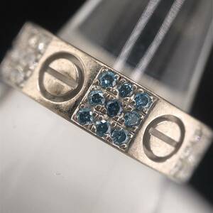 E11-0903 デザイン☆ダイヤモンドリング 6.6g K18WG D.0.45ct (アフター Diamond リング )