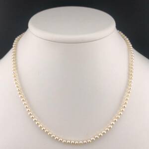 E11-4351 K18☆アコヤベビーパールネックレス 3.5mm 約 45cm 10g ( アコヤ真珠 ベビー Pearl necklace K18 )