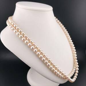 E11-3111 アコヤロングパールネックレス 7.5mm~8.0mm 125cm 112g ( アコヤ真珠 Pearl necklace SILVER )