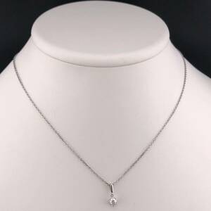 E11-4408 MIKIMOTO☆ダイヤモンドネックレス 3.0g D.0.24ct Pt950 ( ミキモト necklace Diamond )