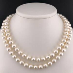 E11-1765 ロングパールネックレス 9.5mm~10.0mm 94cm 127g ( ロング Pearl necklace SILVER )