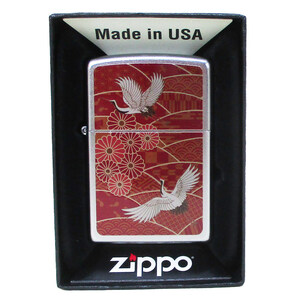 ジッポー オイルライター USA Zippo 和柄シリーズ 鶴 菊 SP-KH/送料無料メール便 ポイント消化