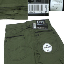 Lee 08869 W30 ブレイブライダース ジップブッシュカーゴパンツ シンチバック/尾錠つき オリーブグリーン/緑 BRAVE RIDERS ZIP BUSH CARGO_画像3