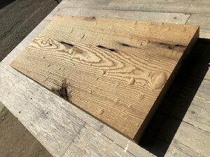 【DK594Q】神代欅 735×～390×49㎜ 茶神代 玉杢 極上杢 一枚板 材料 天然木 無垢材 乾燥材 銘木 材木 木工 DIY 希少材《銘木登屋》
