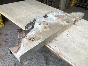 【EJ139Q】ポプラ 765×～230×52㎜ 瘤杢 一枚板 材料 天然木 無垢材 木材 希少材 乾燥材 銘木 木工 DIY《銘木登屋》