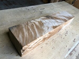 【EH531K】栃 487×110×81㎜ ブロック 縮杢 極上杢 一枚板 材料 天然木 無垢材 乾燥材 銘木 材木 木工 DIY《銘木登屋》