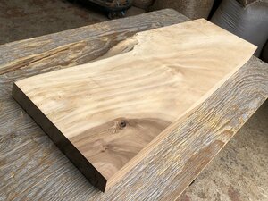 【EC379J】栃 700×～280×52㎜ 縮杢 一枚板 材料 天然木 無垢材 乾燥材 銘木 材木 木工 DIY《銘木登屋》