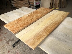【EF907N】ヤニ松 ～735×237×17㎜ 2枚セット 肥松 一枚板 材料 天然木 無垢材 木材 乾燥材 銘木 希少材 DIY 木工《銘木登屋》