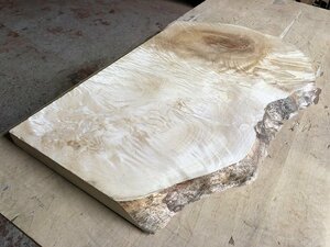 【EI648G】栃 670×～430×35㎜ 極上杢 一枚板 材料 天然木 無垢材 乾燥材 銘木 材木 木工 DIY《銘木登屋》