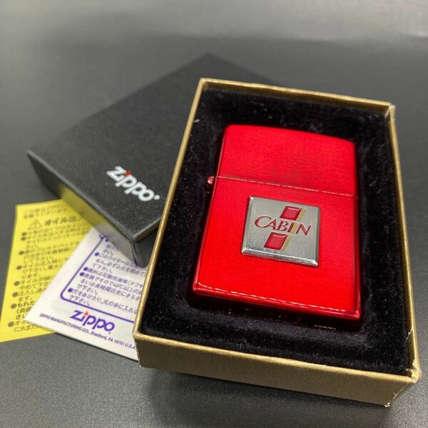 Zippo ジッポー ライター CABIN 赤 箱付き レッド　ジッポ