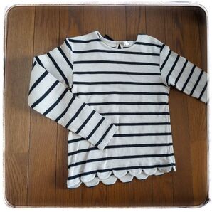 トップス カットソー 長袖Tシャツ ボーダーカットソー 150