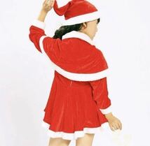 140㎝ サンタ コスプレ クリスマス キッズ 女の子　3点セット サンタクロース コスチューム 子供用 帽子 ワンピース マント レッド 赤_画像10