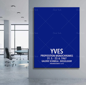 G1063 イヴ・クライン Yves Klein ビンテージ レトロ フレンチモダン キャンバスアートポスター 50×70cm イラスト 海外製 枠なし