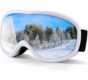 スキーゴーグル スノーゴーグル 両層レンズ UV紫外線カット スノーボードゴーグル 曇り止め 広視野球面レンズ 防風/防雪 冬山登山/スノボ/