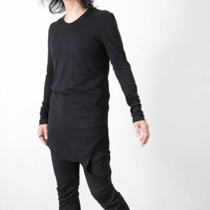 新品 希少20FW定価22000円 JULIUS ユリウス ループ ロングスリーブ カットソー NILoS ニルズ 4 黒 L / rickowens drkshdw Yohji Yamamoto