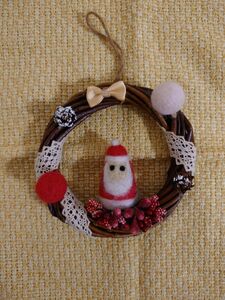 クリスマスリース☆サンタクロース　ハンドメイド