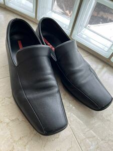 プラダPRADA★黒 スリッポンシューズ 6.5サイズ USED♪m