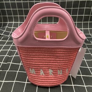 MARNI マルニ トロピカリア サマー カゴバッグ かごバッグ ラフィア トートバッグ 中古 ■ ポリプリピレン ■ ピンク ■ JZ 3