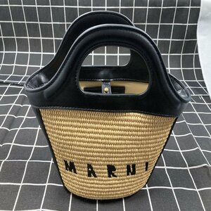 MARNI マルニ トロピカリア サマー カゴバッグ かごバッグ ラフィア トートバッグ ■ 中古 ■ ポリプリピレン ■ ブラック ■ JM A2