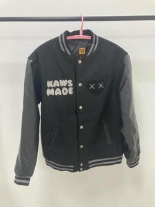 HUMAN MADE ヒューマンメイド KAWS MADE グラフィック スタジャン ブラック 黒 中古 Ｌ JM A