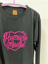 Human Made ヒューマンメイド HEART L/S T-SHIRT ハート ロングスリーブ Tシャツ Tee ロンT 長袖 Black ブラック 黒 XL 中古 JZ 2_画像1