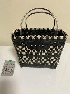 MARNI マルニフラワーカフェ ハンドバッグ マルニかごバッグ レディース 中古 ■ ポリプロピレン ■ ブラック ■ JZ 3