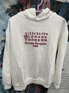 MAISON MARGIELA メゾンマルジェラ メゾン マルタン マルジェラ パーカー ナンバーロゴ刺繍付パーカー 中古 ホワイト Lサイズ JM A1