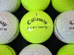 8585【特A級】キャロウェイ Callaway ERC SOFT トリプルトラック ［イエロー/ホワイト］30個