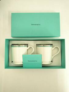 TIFFANY&Co. ティファニー プラチナブルーバンド マグ 3634 1947 マグカップ 未使用 現状品