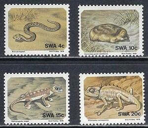 西南アフリカ 1978年 #411-4(NH) ナミブ砂漠の小動物
