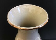 仙木 花瓶 経年 レトロ 花器 《梅 牡丹 鳥》 陶器 壺 陶磁_画像7