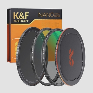 送料無料★K&F Concept 82mm PLフィルター+レンズ保護フィルター+レンズキャップセット 収納ケース付属