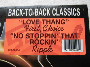 First Choice / Instant Funk - Love Thang 7:56 / No Stoppin' That Rockin' 6:18 / Salsoul Records 20-9009-1 / 1997 / US