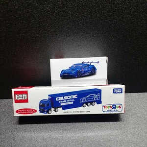 【希少】日産オンライン限定トミカ　GT500　#12カルソニックインパルGTR 2020年仕様、カルソニックトランスポーターセット